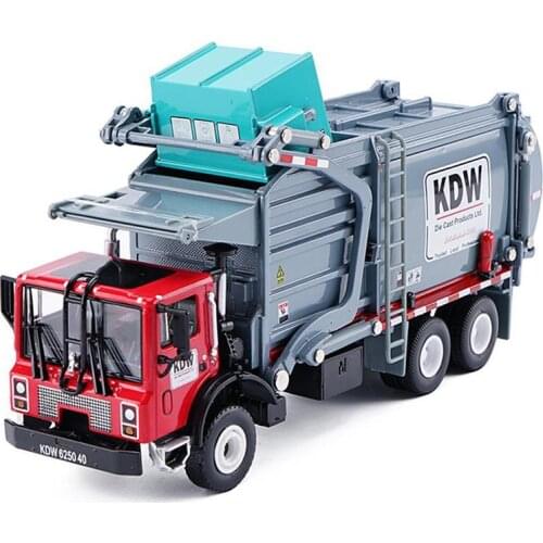 1/24 Diecast Alloy Transporter Garbage Truck Model Educational Kids Toy Gift