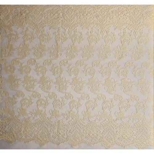 1Yard High Quality French Laces Fabrics Embroidered Tulle African Lace Fabric Wedding Lace DIY Craft For Women Dress Accessoires