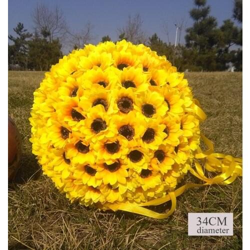 10 Inch Sunflower Kissing Ball decorate flowers artificial hanging flower ball for wedding garden party gift decoration supplies