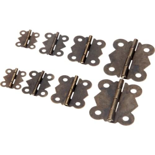 10Pcs Cabinet Furniture Hinges Jewelry Wooden Boxes 4 Hole Butterfly Vintage Hinge Furniture Fittings For Door Cabinets