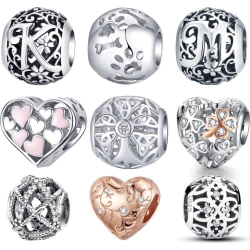11 Style 925 Sterling Silver World,Daisy,Family,Heart Clear CZ Beads Charm Fit BISAER Bracelet Bangle Silver 925 Jewelry Making