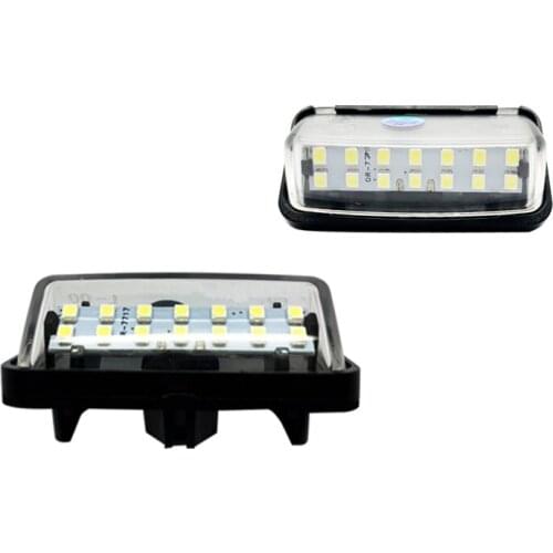 2Pcs White 18SMD 6V Led Number License Plate Lights For Prius Zvw5 Alphard Vellfire HV 201501 Canbus Error Free