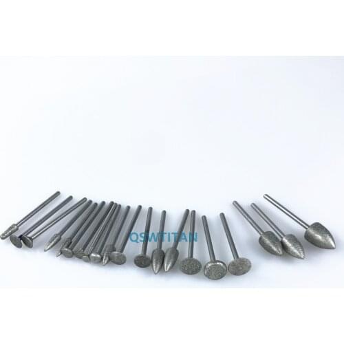 20pcs Dental Lab Diamond Burs Millers Tooth Drill Jewelers Dental Polishing 2.35mm