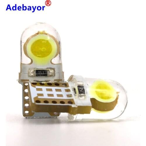 200pcs T10 194 W5W 168 COB 6 SMD Silica Car Auto LED Super Bright Turn Side License Plate Light Lamp Bulb DC 12V White