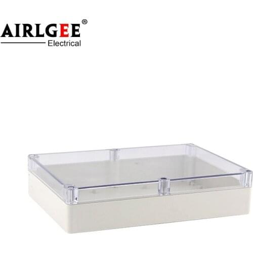263*182*60mm rectangular transparent cover junction box with waterproof screws outdoor electrical engineering box ABS plastic