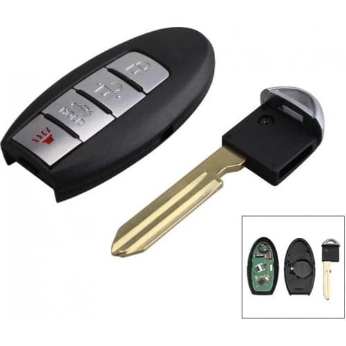 315Hz 4 Buttons PP Replacement Remote Car Key Fob Transmitter Clicker Alarm with Key for Nissan KR55WK48903 KR55WK49622 5WK48903