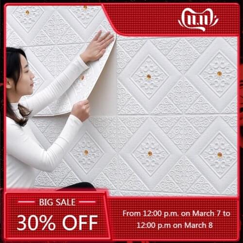 3D Stereo Wall Stickers Self-adhesive Ceiling Decoration Sticker Roof Panels Foam Wallpaper Living Room Bedroom House Hom