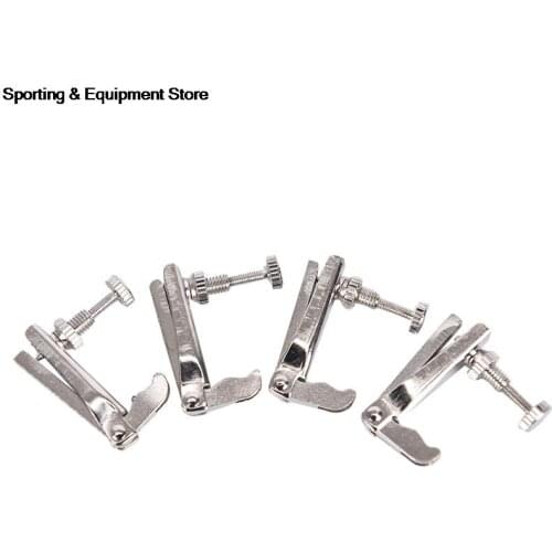 4Pcs Copper Nickel Alloy Silver Violin Tuner Fine Tuners Spinner String Adjuster Violin Accessories For 3/4 & 4/4 Violin