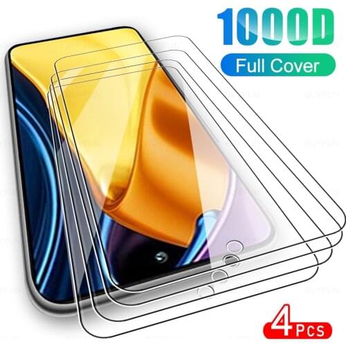 4Pcs Full Cover Protective Glass For Xiaomi Poco M3 Pro 5G Tempered Glas Screen Protector Film For Poxo Poko X3Pro X3 F3 X F M 3