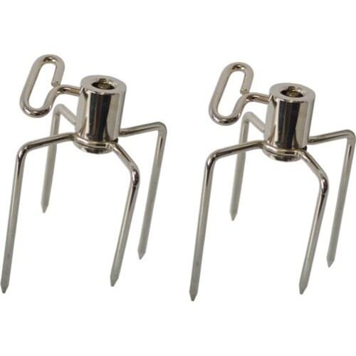 4pcs Rotisserie Meat Forks Stainless Steel 4-Prong Rotisserie Forks Roast Spit Barbecue Tool Kitchen Accessories
