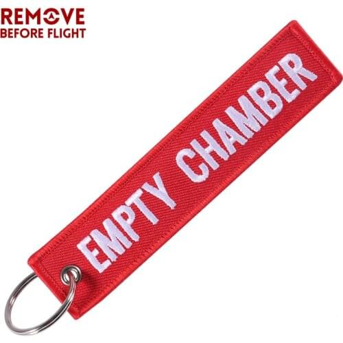 Red Empty Chamber Keychain for Aviation Gift Promotion Christmas Gifts Keychains Luggage Tag Embroidery Crew Key Chain