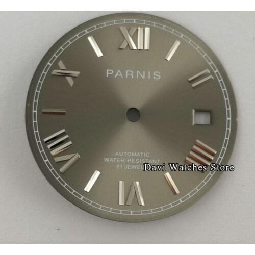 PARNIS 30.8mm Gray Watch Dial Fit Miyota 8215 821A DG2813 Movement Watch Faces spare tool