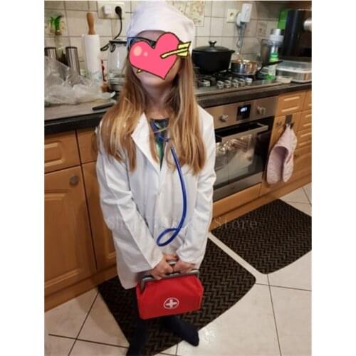 Children Boy Surgical Uniform with Toys Kids Costume Role Play Girl Birthday Gift Lab Coat Luxury Halloween Cosplay Kit