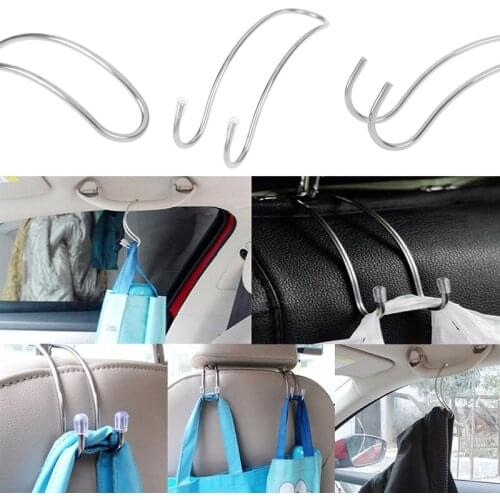 Car Back Seat Double Hook Auto Headrest Hanger Clothes Purse Bag Holder Hanger