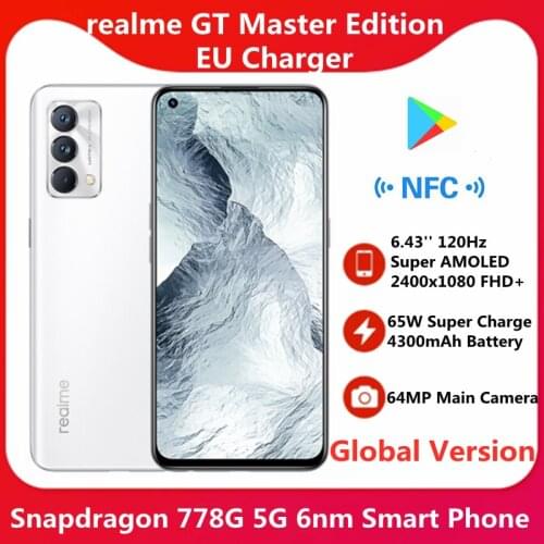 Global Version realme GT Master Edition 5G 6.43'' 120Hz Super AMOLED Screen Snapdragon 778G 65W Charge 4300mAh 64MP OTA