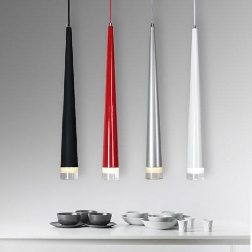 Fanlive 6PCS 5W 7W 10W 12W White/Black Led Long Taper Tube COB Downlight Lamp 27CM/60CM Spot Light LED Hanging Line Light