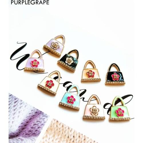 PURPLEGRAPE Japanese and Korean fashion cute bag zircon exquisite DIY handmade hair accessories earrings necklace pendant 4