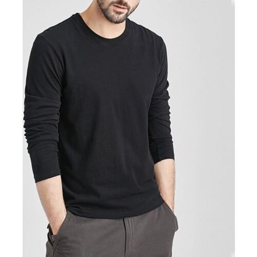 4XL T-Shirts Men Cotton Long Tees Women Solid Plain Male Female Basic Thermal Tshirts Slim Fit Tee Shirt Casual Short Tops