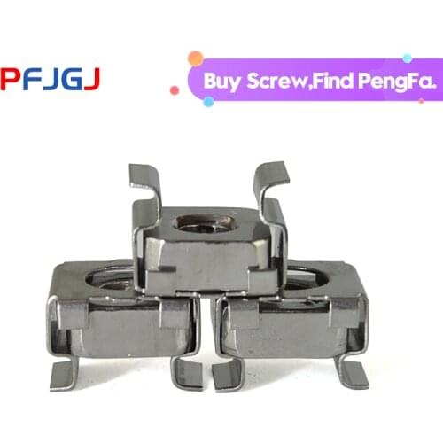 Peng Fa 10Pcs M4 M5 M6 M8 Stainless Steel 304 Quartet Floating Nut Cassette Elastic Enclosure Card Cage Nuts Nickel