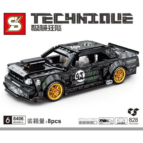 City Sport Racing Car Building Blocks Supercar Bricks Set Pull-back Vehicle Model Kids DIY Toys