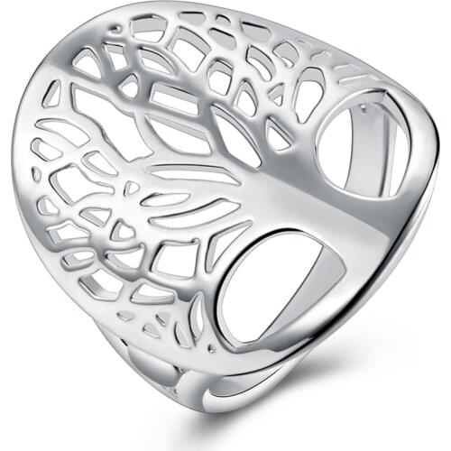 Beautiful silver tree of life ring hollow fashion unique novelty brand design women lady gift men unisex cute gift , R891