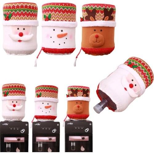 New Hot Drinking Bucket Cartoon Snowman Dust Cover Christmas Home Decorations Santa Claus Elk Water Dispenser Barrel Cover