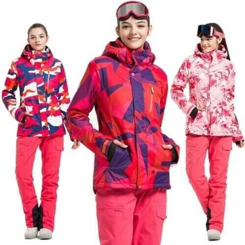 Ski Suit Women Warm Waterproof Skiing Suits Ladies Outdoor Sport Coat Snowboard