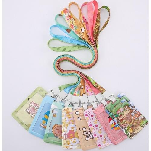 Cute Boys Girls Slide Lanyard Credit Card ID Holder Bag Student Women Travel Bank Bus Business Name Card Cover Badge
