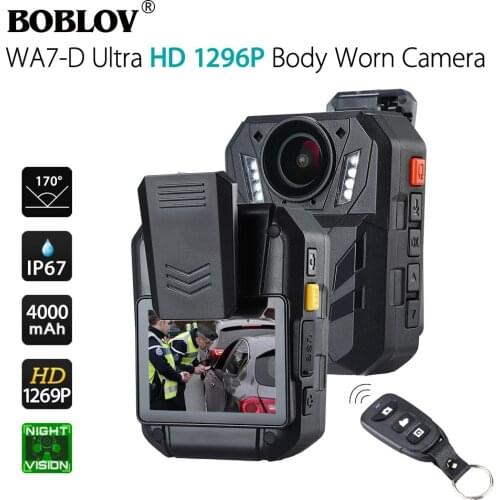 BOBLOV WA7-D Mini Camera 32GB HD 1296P Wearable Camera IR Video Recorder Security Cam Remote Control IR mini cam policia kamera