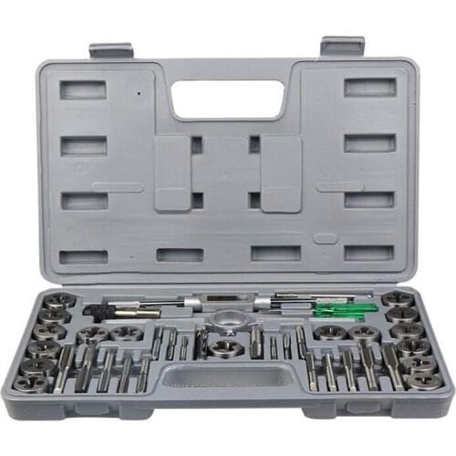 40pcs 1/4"-1" Tap and Die Set Inch Hand Screw Taps Alloy Steel Thread Cutting Tool With Case