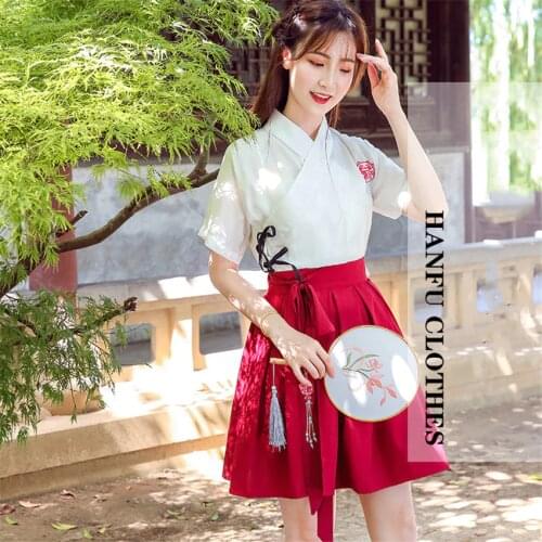 2020 News Hanfu Dress Girl Chinese Style Embroidery Daily Women Traditional Costume Folk Dance Outfit Vintage Party Yangko Tang