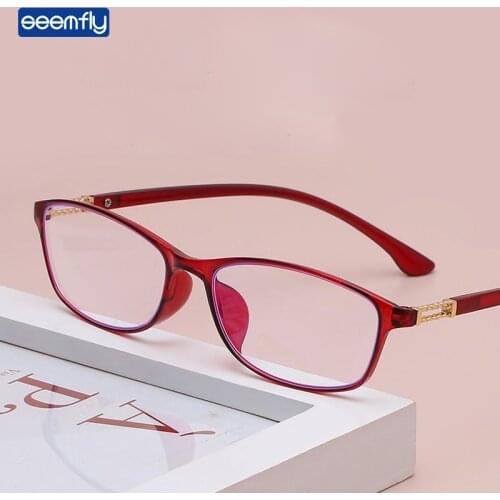 Seemfly 2021 New Anti Blue Light Reading Glasses Classic Female Square Presbyopic Glasses Ultralight Eyewear Diopters +1.0 +4.0