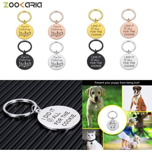 Personalized ID Tag Anti-lost Engraved Collar Pet Charm Name Pendant for Puppy Keyring Pets Accessories Custom Cat Dog Supplies