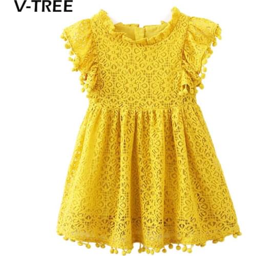 V-TREE Baby Girls Dress Summer Lace Princess Dresses For Girls Wedding Birthday Party Dresses Kids Brand Children Costume 2-8Y