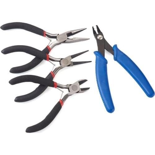 Jewelry Making Jewellery Pliers Equipment Jewel Tools 316 Stainless Steel Short Chain-Nose Round Nose and Side-Cutting Pliers