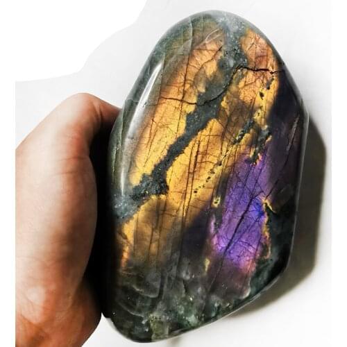 Natural Purple Flash Labradorite Freeform Polished Quartz Plagioclase Display Mineral SpecimenHealing Crystal Home Decoration