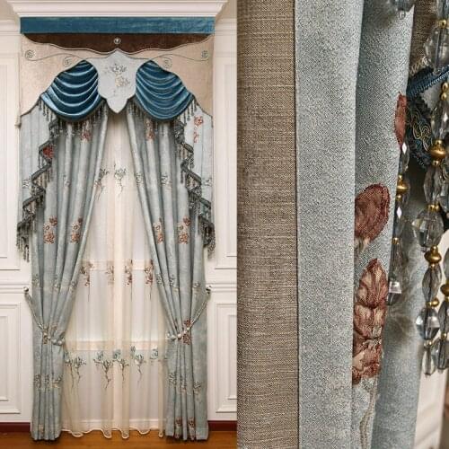 Modern Light Luxury Curtains European American Style Black Out Curtains for Bedroom Living Room Curtains Multiple Colors Curtain