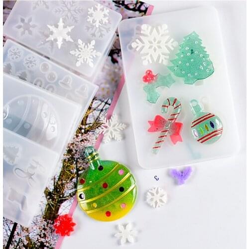 Christmas Series Pendant Silicone Mold Epoxy Resin Jewelry Decoration Craft Supplie Resin Art Holiday Craft Supplies Party Mould