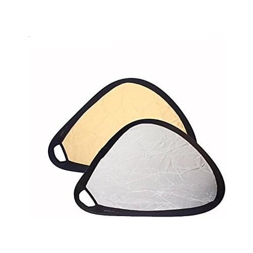 12" 30cm 2-in-1 collapsible Multi Disc Photography Portable Handheld triangle Light Reflector Silver/Gold