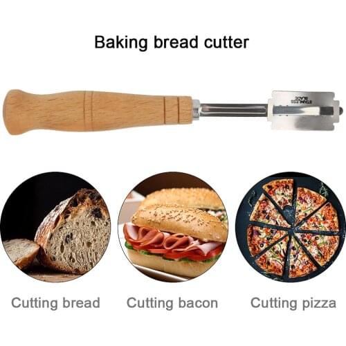 Specialty European Bread Arc Curved Knife Wood Handle 5Pcs Replacement Blades Western Baguette Cutting French Toast Bagel Cutter