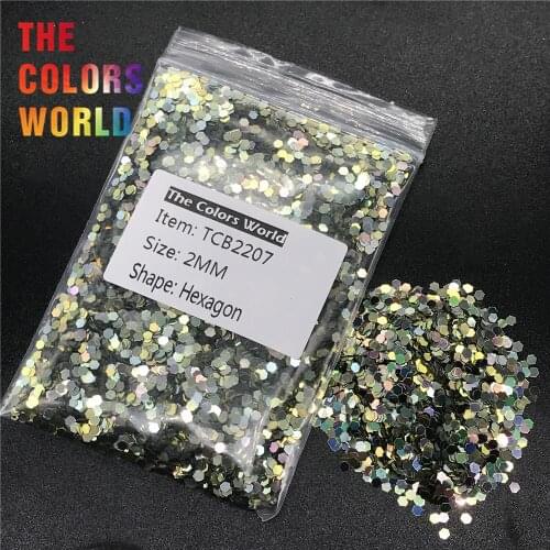 TCB2207 Hexagon Shape Metallic Luster Colorful Series Nails Glitter Nail Art Decoration Makeup Body Glitter Henna Handwork DIY