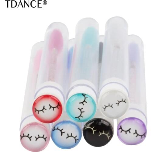 TDANCE Crystal Good Quality Reusable Brush Tube Handle Mascara Diamond Disposable Eyelash Extension Makeup Tool Wand 50Pcs/Pack