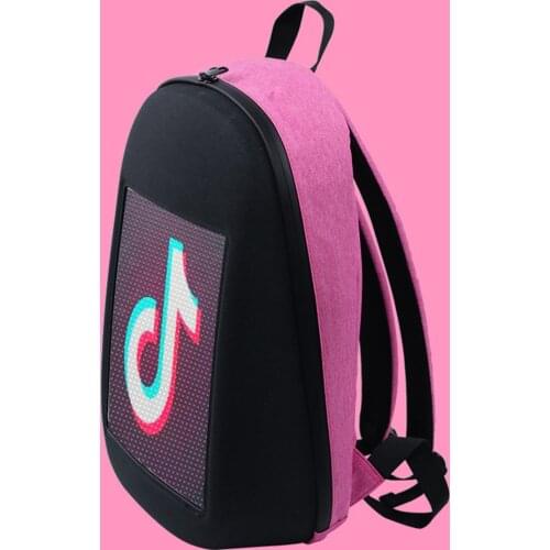 2020 New smart LED wearable device LED screen programmable advertising DIY Wifi ios APP control student cool backpack