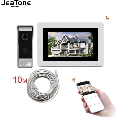 7'' WIFI IP Door Phone Video Intercom Wireless Door Bell Door Speaker Access Control System Touch Screen Motion Detect +10M Wire