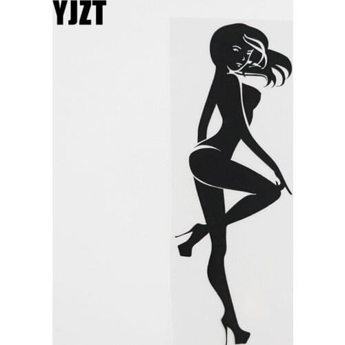 YJZT 6.2CMX17.3CM Silhouette Sexy Woman Dance Striptease Decal Vinyl Car Sticker Black/Silver 8A-0450