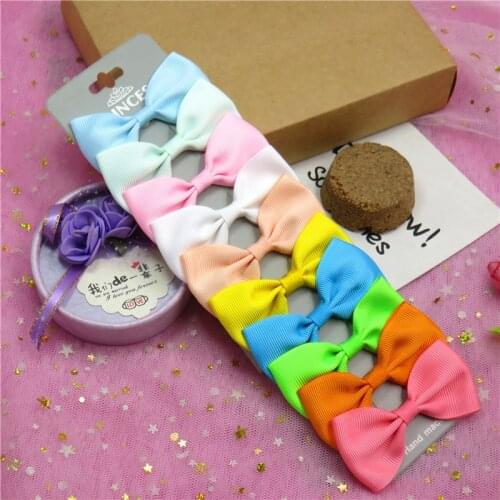 10PCS/Lot Lovely Gradient MIX Colors Hairpins Grosgrain Ribbon Bow Clips 2020 Korean Creativity Hair Accessories For Baby Girls