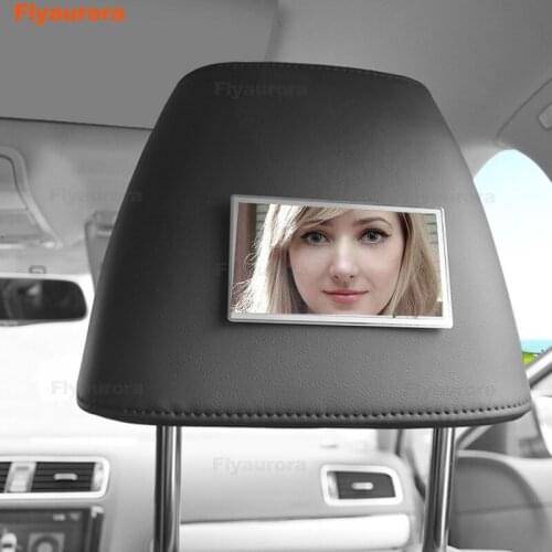 Stainless Steel Car Cosmetic Makeup Mirror Car Interior Mirror Adhesive Back Stainless Steel Visor Decorative Makeup Mirror
