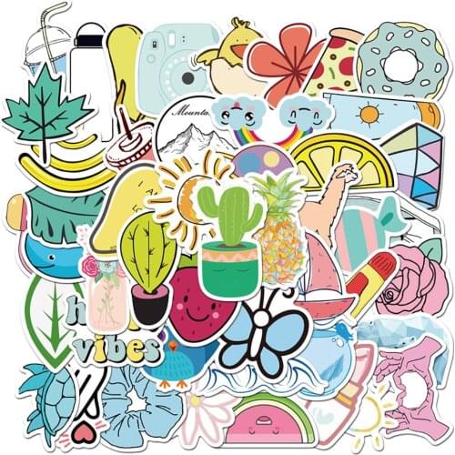 10/30/50PCS Cute Fashion Cartoon VSCO Girls Stickers DIY Bike Travel Luggage Car Guitar Laptop Waterproof Cool Decal Stickers
