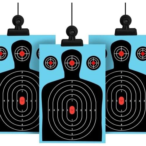 10pack Shooting Targets 12*18 inch Silhouette Poor Splatter Reactive Paper Targets Fluorescent Rifle Pistol Airsoft Pellet Gun