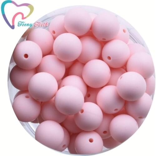 100 PCS Candy Pink 9-19 MM Silicone Round Beads DIY Jewelry Baby Teethers Kid Pacifier Chain Food Grade Silicone Ball Beads